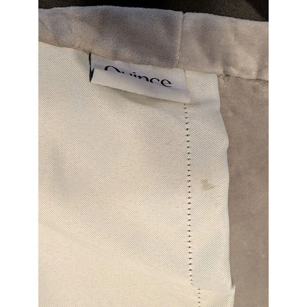 Quince Cotton Velvet Room Darkening Curtain Color Light Grey Size 48x96 -NEW-